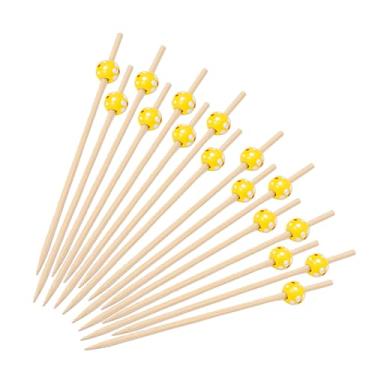 Imagem de Espetos de bambu descartáveis de bolinhas, aperitivo, coquetel de palitos de frutas, sanduíche, sobremesa, palitos longos para festa de aniversário, decoração de comida, palitos de coquetéis, bebidas