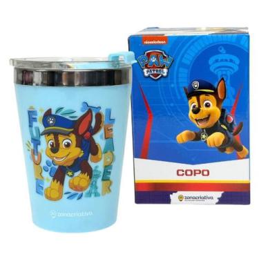 Imagem de Copo Snap Inox Parede Dupla 300Ml Patrulha Canina Chase Zc - Zona Cria