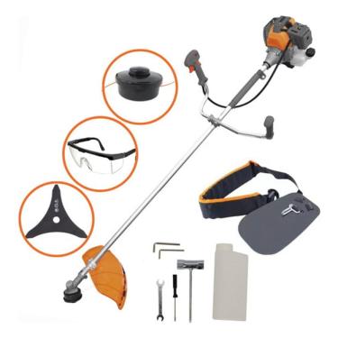 Imagem de Roçadeira A Gasolina Tekna Rl520PI Motor 2 Tempos Forte e Resistente 2hp 52cc Com Lamina Faca 3 Pontas