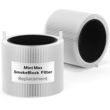 Imagem de Leemone Pacote com 2 filtros mini Max SmokeBlock compatíveis com purificadores de ar SmokeBlock Mini Max, filtro FMINI de carvão ativado