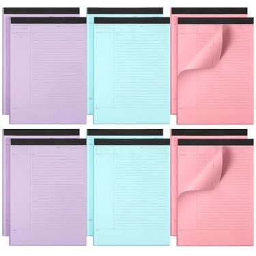 Imagem de 12 blocos de notas legais tamanho carta bloco de escrita 40 folhas por bloco de notas micro perfurado caderno e bloco de escrita para escola, faculdade, escritório, negócios (fresco)