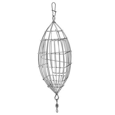 Imagem de QANYEGN Gaiola de isca de pesca, gaiola de atração de aço inoxidável, suporte para alimentador de cesta de armadilhas para pesca de carpa para iscas de peixe de caranguejo de camar (Pequeno)