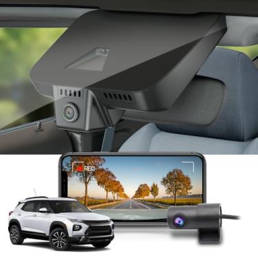 Imagem de Fitcamx Câmera de painel frontal 2K + traseira 1080P se adapta para Chevy Trailblazer 2021-2025 L LS LT ACTIV RS (HD2-D5810), visual OEM, vídeo HD duplo, gravação em loop, WiFi e aplicativo, sensor G