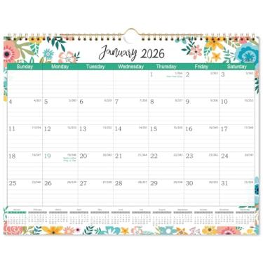 Imagem de Calendário 2026 - janeiro de 2026 a dezembro de 2026, calendário de parede 2026, 14,8 x 11,4 polegadas, calendário de parede de 12 meses com blocos amplos para escrever