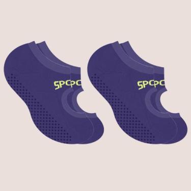 Imagem de Kit 2 Meias Sapatilha Antiderrapante Yoga Pilates Selene, Roxo,  34 a 