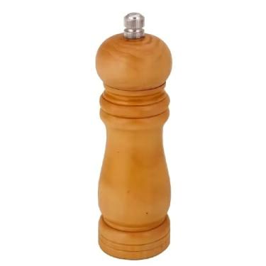 Imagem de Moedor de Pimenta e Sal em Madeira, Moedor Manual com Regulador de Moagem, Estilo Clássico (BEGE CLARO)