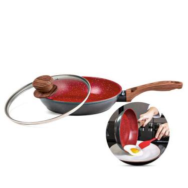 Imagem de Frigideira C Tampa Cerâmica Antiaderente Indução N24 Fogão Cooktop Ver