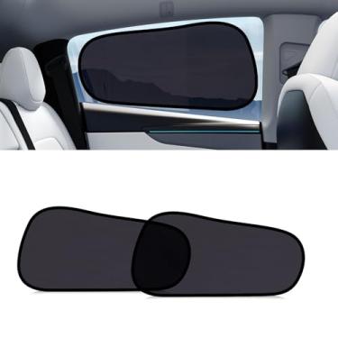 Imagem de XCBYT Tesla Model Y Persianas de janela de carro para bebê | 2 peças de proteção solar para janela lateral traseira aderente para bloqueador de sol, isolamento térmico | Capas de janela de privacidade