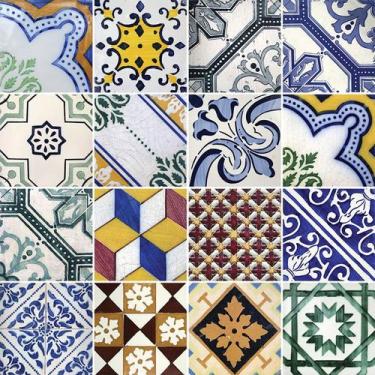 Imagem de Adesivo de Azulejo - Ladrilho Hidráulico - 20cm x 20cm - 16un - 315Azg