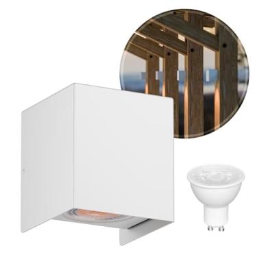 Imagem de Arandela Pergolado Foco Luminária Em Alumínio + LED GU10 MR16 6.5w MF291 (Branco/Branco Quente)