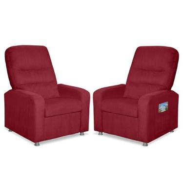 Imagem de Kit 02 Poltronas Decorativas Do Papai Reclinável Confortável Suede Ver