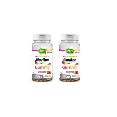 Imagem de Kit 2 Multivitamínico Gummy Unilife Bioviton 2x30 Gomas De Framboesa, 