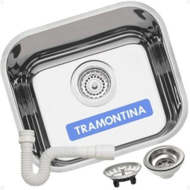 Imagem de Cuba Pia Bacia de Cozinha Prime Inox Tramontina 40x34 Embutir Alto Bri