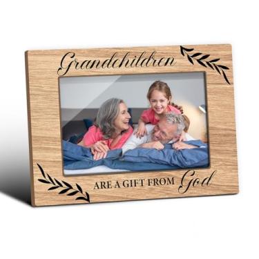 Imagem de ZEDEV Porta-retratos para netos, um presente de Deus, moldura de mesa para presente de apreciação, presentes para avós, avós, vovôs do neto, artigos decorativos de mesa para casa - 10