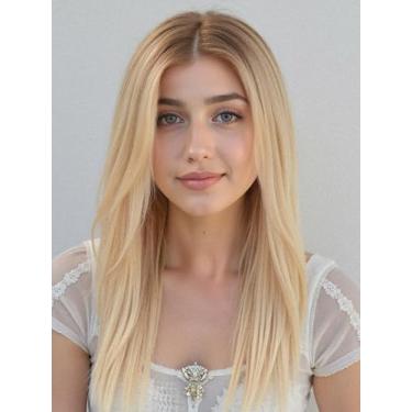 Imagem de Topart Peruca De Renda Frontal Hd 13X6, Cabelo Humano, Longo, Liso, Loiro Claro, Pré-Depilado, Densidade 180%, Transparente, Brasileira, Sem Cola, Com Baby Hair (20 Polegadas)