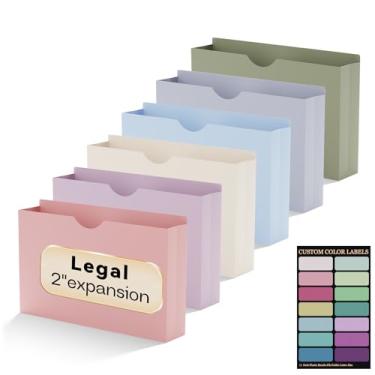 Imagem de NORDUN Jaquetas de arquivo de plástico de 5 cm, tamanho ofício, pacote com 12 pastas de bolso Manilla, jaquetas expansíveis para documentos, bolso de expansão resistente, abas retas, jaqueta de