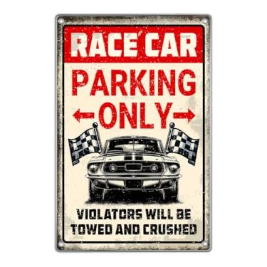 Imagem de Decoração de sala de sinalização de carro de corrida apenas para meninos quarto metal masculino garagem carros decoração de parede 20 x 30 cm cozinha vintage casa arte metal