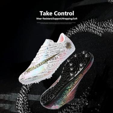 Imagem de Homens Mulheres Spike Shoes Homens Running Spikes Track And Field Spikes Shoes Antiderrapante Destacável Com Spikes Malha Leve Respirável Para Pista Antiderrapante Sprint, Black, 40EU