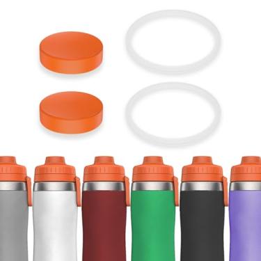 Imagem de BOSORIO Conjunto de 3 gaxetas e tampas de derramamento compatíveis com garrafa esportiva de aço inoxidável Gatorade 737 g, peças de substituição de tampa de vedação de borracha para tampa Drink-Thru