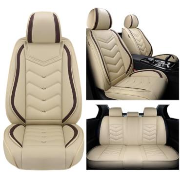 Imagem de Capas de assento de carro para Chevy Suburban 2000-2025, capa de assento de couro napa impermeável, capas de assento de carro antiderrapantes, compatíveis com airbag, conjuntos completos de capas de