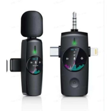 Imagem de LID LIRDDY Sistema de microfone de lapela sem fio, 2 canais, omnidirecional, USB, RF e Bluetooth, para DSLR, câmeras, computadores