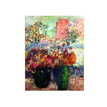 Imagem de Flores Pintura em tela Famosa Pintura Reprodução-Quadros para sala de estar-Dois vasos flores-Pôster e impressões 60x80cm Sem Moldura