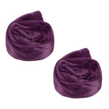 Imagem de PATIKIL Capa de corrente de lustre de 0,8 m, 2 peças de tecido de veludo manga de corrente de tecido capas decorativas para fios de candelabro, cabo giratório, estilo zíper, roxo