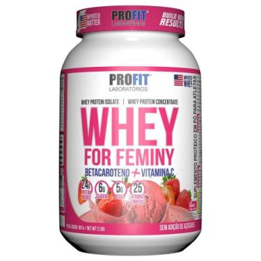 Imagem de Whey Protein Feminino For Feminy 907g Pote - Profit Labs, Morango