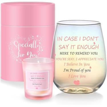 Imagem de Presentes para namorada presentes de aniversário para mulheres casal sem haste taças de vinho românticas I Love You presentes para ela copos fofos Natal Dia dos Namorados presentes para mulheres