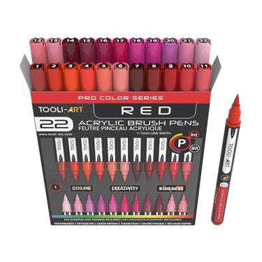 Imagem de Conjunto de canetas de tinta acrílica TOOLI-ART 18 com ponta extrafina de 0,7 mm para pedras, telas, canecas, a maioria das superfícies. Não tóxico à base de água, secagem rápida