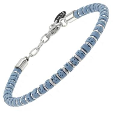 Imagem de 10:10 Pulseira com contas para homens e mulheres – Pulseira de pedra vulcânica natural, hematita e aço inoxidável – ajustável, durável e elegante – Feita na Itália, Adjustable, Pedra Aço inoxidável