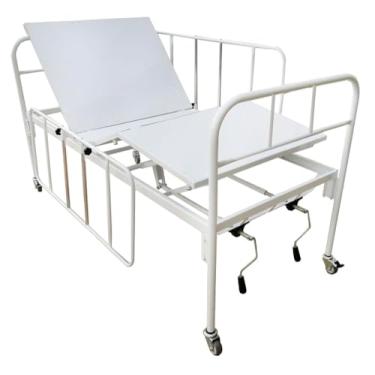 Imagem de Cama Hospitalar Manual 2 Manivelas com Altura fixa do Leito e 6 posições Grades Standard