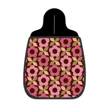 Imagem de Lixeira De Carro Organizador Lixinhocar Floral Geométrico Rosa e Marrom