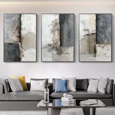 Imagem de Tela preta cinza e branca impressão de arte de parede pintura abstrata textura abstrata abstrata arte de parede cinza e branco pintura abstrata para sala de estar arte neutra moderna textura cinza