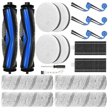 Imagem de Kit de acessórios para Ecovacs Deebot X11 OmniCyclone, 2 escovas principais, 4 rolos, 4 filtros de esponja, 6 escovas laterais, 2 filtros HEPA e 2 ferramentas de limpeza