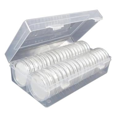 Imagem de Colaxi Cápsula de moedas, suporte para medalhas de dólar, suprimentos para coleção de medalhas universais, cápsulas transparentes, exibição de armazenamento,