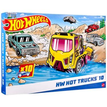 Imagem de Conjunto de 10 Caminhões Hot Wheels em Escala 1:64 - Modelos Oficiais e Personalizados