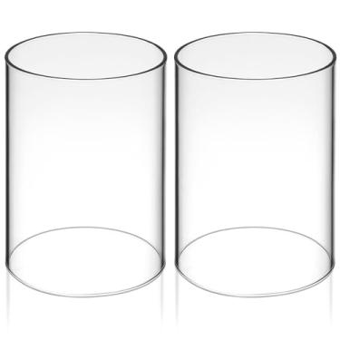 Imagem de Milisten Pacote Com 2 Capas de Vidro Transparente, Porta-velas Cilíndricos à Prova de, Chaminés Decorativas de Vidro Transparente para Casa E Sala de Jantar