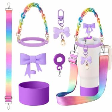 Imagem de Stanley Cup Conjunto de acessórios para garrafa de água esportiva Tumblers Essentials Cup e pingentes de joias de flores para garrafa de 400 ml, 850 g, 1,134 g