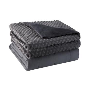 Imagem de Cobertor pesado com capa Queen Size cobertor pesado removível macio cobertor cinza microfibra lavável aquecido cobertor pesado inverno quente pesado edredom 11,3 kg, 60 x 80