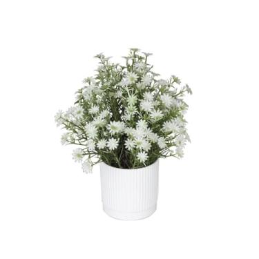 Imagem de Planta artificial pequena de crisântemo – planta falsa para decoração de mesa de centro, decoração de casa