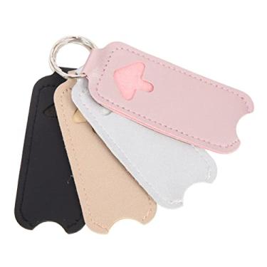 Imagem de Bolsa de armazenamento de batom de poliuretano portátil com 4 peças, porta-chaves, organizador de maquiagem durável para viagens, caminhadas, festas, presente para mulheres, Cores sortidas, 10.5x3.8cm