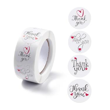 Imagem de 500 adesivos autoadesivos de papel para presente, padrão de coração branco com design de palavras adesivo de vedação decorativo para álbum de fotos faça você mesmo, diário, scrapbook, casamento