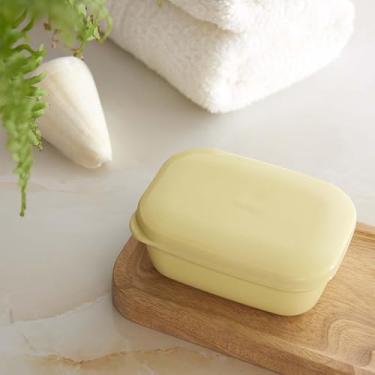 Imagem de Saboneteira à prova de vazamento com tampa e camada de drenagem, recipiente de suporte de barra de viagem inquebrável, itens de higiene de tamanho portátil essenciais para acampamento, academia