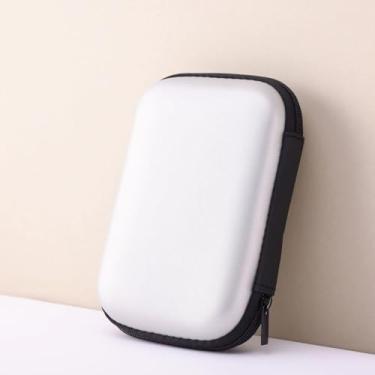 Imagem de Capa de fone de ouvido mini portátil, estojo de transporte portátil de EVA (EVA), bolsa de armazenamento de viagem para tampões de ouvido - prata