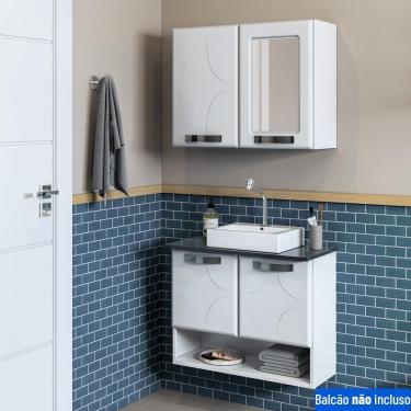 Imagem de Armário Para Banheiro Em Aço Telasul Rubi Com Espelho 2 Portas