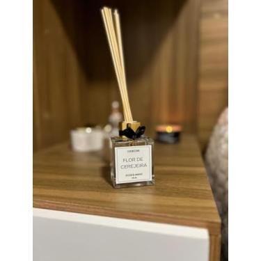 Imagem de Difusor de Ambiente, Frasco de Vidro com Varetas de Madeira, 100ml, Essência Premium (Flor de Cerejeira)