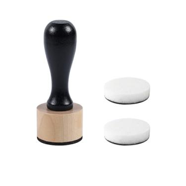 Imagem de Pincéis de mistura de tinta, ferramenta de mistura de tinta com 2 esponjas de substituição, 1 carimbo de cabo de madeira, pincel de tinta para álbuns, cartões, gravação, artesanato DIY