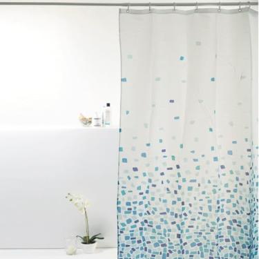 Imagem de Box Banheiro, Cortina Box Poliéster 198cm X 180cm com Ganchos Impermeável - Antimofo, Cortina Banheiro, Resistente(Pastilha)