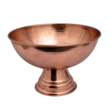 Imagem de Champanheira Balde Gelo Cobre Puro Funda Com Pé Sem Alça 15l